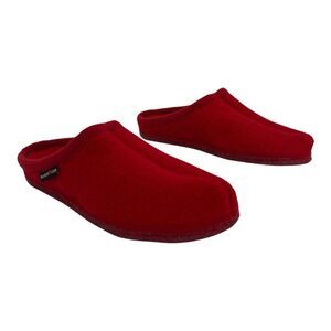 HAFLINGER Alaska Classic Boiled Wool Red Unisex Size 42 W11 M9 Slipper